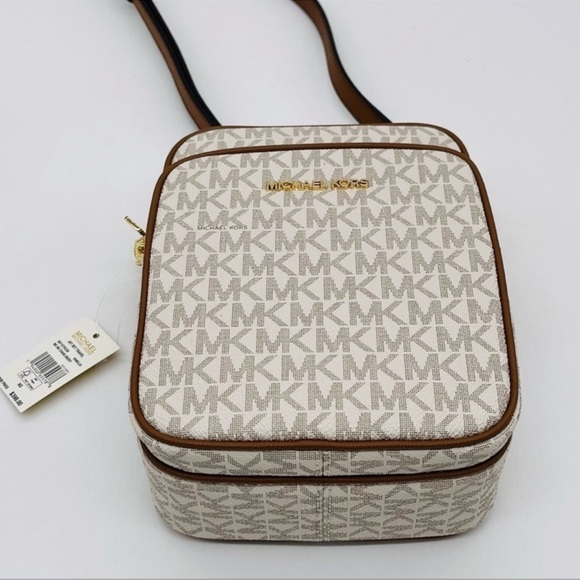 Michael Kors Medium NS Chain XBody Bag Vanilla/Brown - Picture 6 of 12
